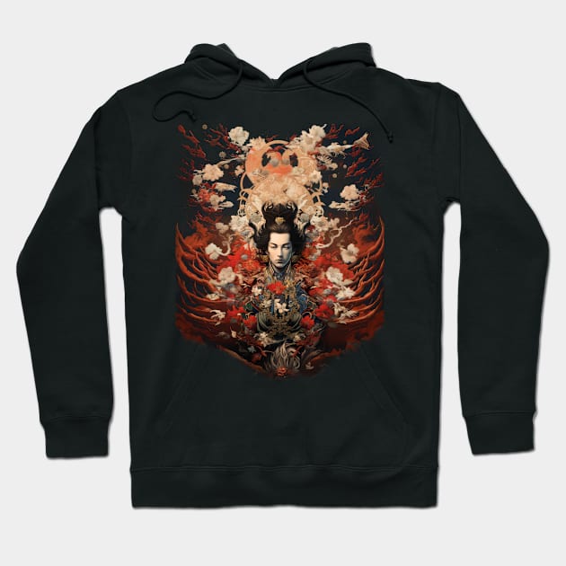 Young Samurai Prince Vintage Japanese Kabuki-style Art Hoodie by kansaikate